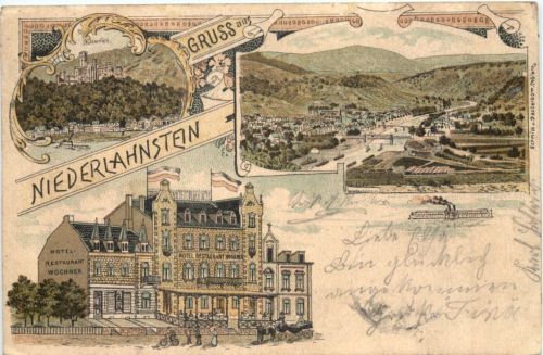 Gruss aus Niederlahnstein - Litho