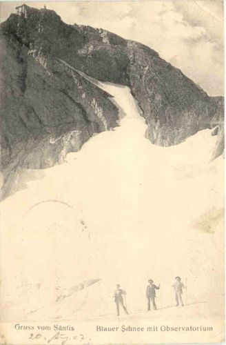 Gruss vom Säntis - Blauer Schnee mit Observatorium
