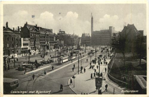 Rotterdam - Coolsingel met Bijenkorf