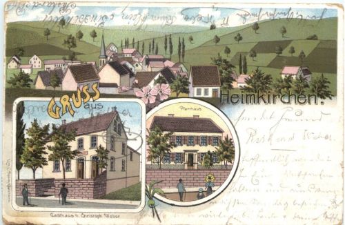 Gruss aus Heimkirchen - Litho