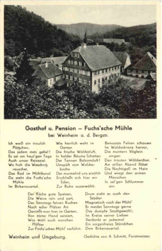 Fuchssche Mühle bei Weinheim Bergstrasse