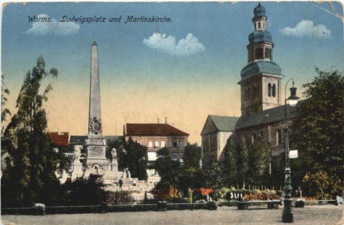 Worms - Ludwigsplatz und Martinskirche
