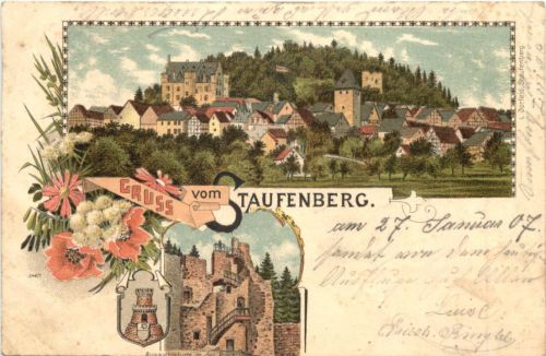 Gruss vom Staufenberg - Litho