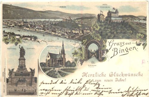 Gruss aus Bingen - Litho