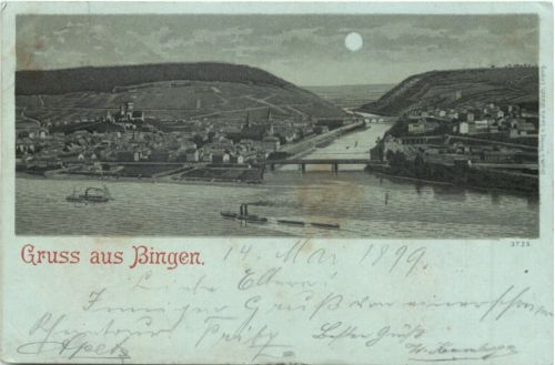 Gruss aus Bingen - Litho