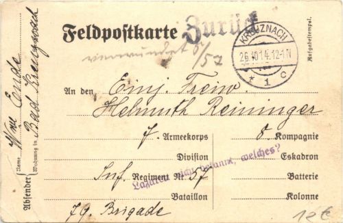 Kreuznach - Feldpost