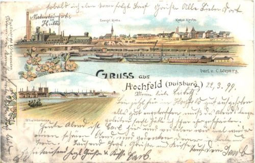 Gruss aus Hochfeld Duisburg - Litho