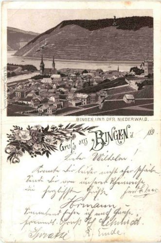 Gruss aus Bingen - Litho