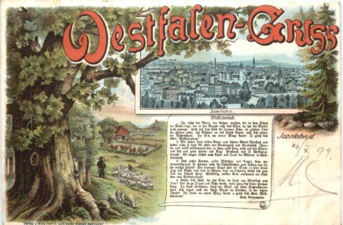 Iserlohn - Westfalen-Gruss - Litho