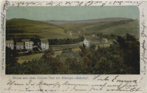 Gruss aus dem Vollme Thal bei Kierspe - Bahnhof