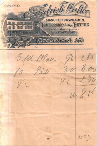 Offenbach - Rechnung Friedrich Walter