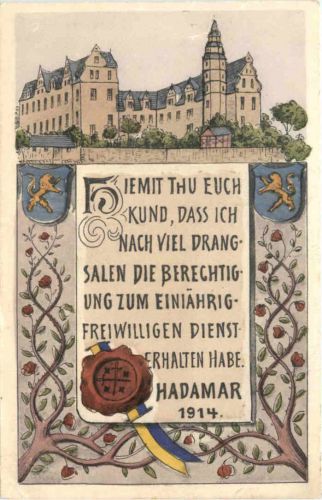 Hadamar - Freiwilligen Dienst 1914
