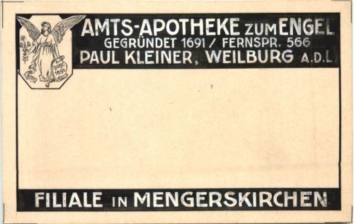 Weilburg an der Lahn - Amts-Apotheke zum Engel - Mengerskirchen