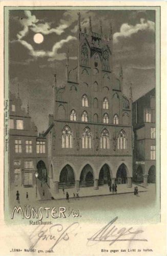 Münster in Westfalen - Rathaus - Litho