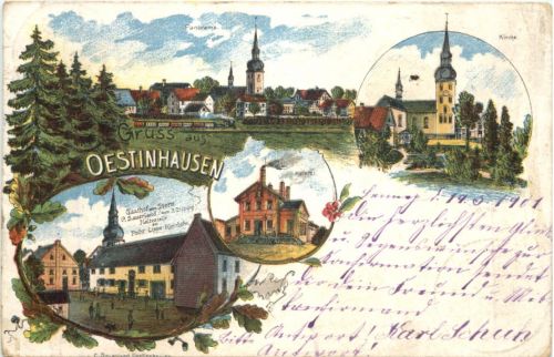 Gruss aus Oestinhausen - Litho