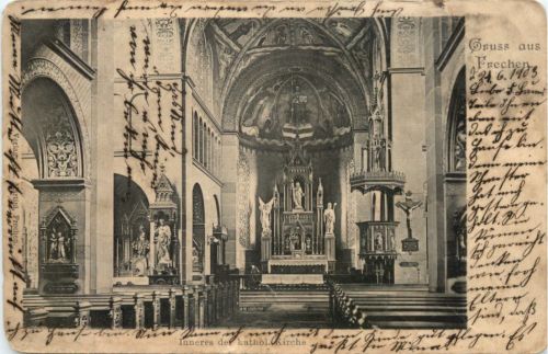 Gruss aus Frechen - Inneres der kathol. Kirche