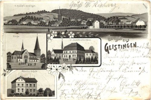 Gruss aus Geistingen - Litho - Hennef