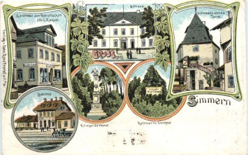 Gruss aus Simmern Hunsrück - Litho