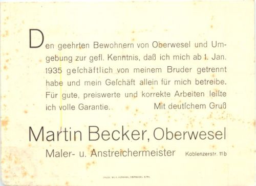 Oberwesel - Martin Becker Malermeister