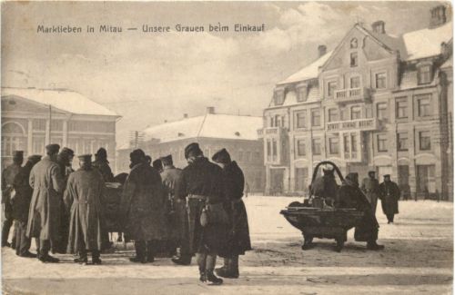 MArktleben in Mitau - Unsere Grauen beim Einkauf - Feldpost