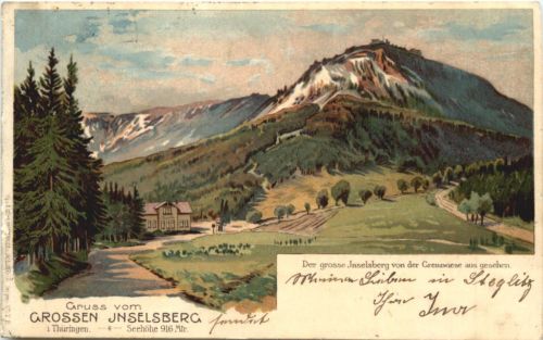 Gruss vom Grossen Inselsberg - Litho