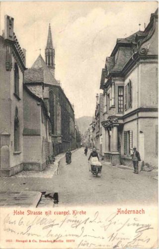 Andernach - Hohe Strasse mit evangel. Kirche