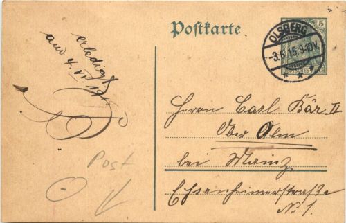 Olsberg - Ganzsache 1915
