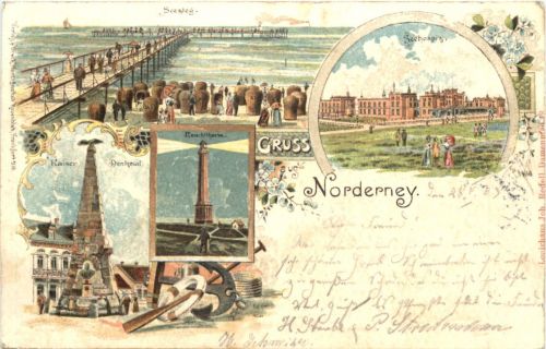 Gruss aus Norderney - Litho