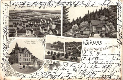 Gruss vom Rehberger Grabenhaus - Litho - St. Andreasberg