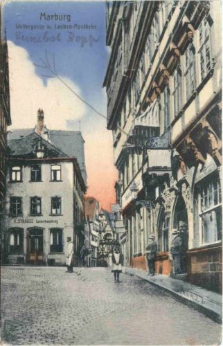 Marburg - Wellergasse und Lauben-Apotheke