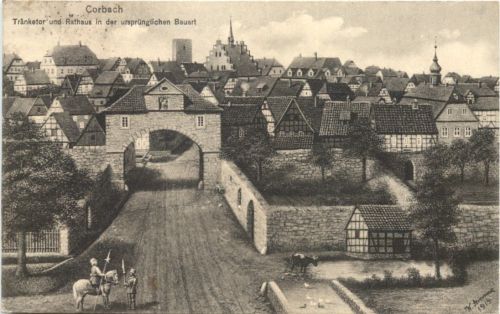 Corbach - Tränketor und Rathaus