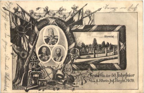 Saarbrücken - Gruss von der 50 Jahrfeier des 8. Rhein. Inf. Regiments