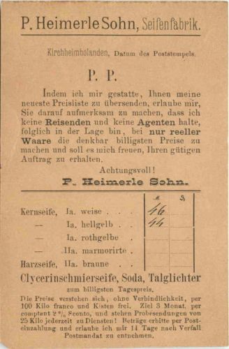 Kirchheimbolanden - P. Heimerle Sohn Seifenfabrik