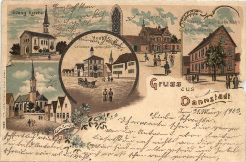 Gruss aus Dannstadt - Litho