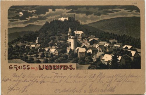 Gruss aus Lindenfels - Litho