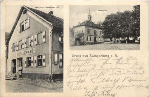 Gruss aus Zwingenberg an der Bergstrasse - Restaurant Hessischer Hof