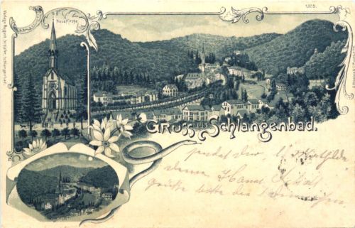 Gruss aus Schlangenbad - Litho