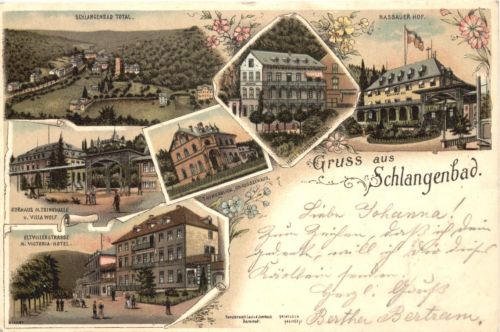 Gruss aus Schlangenbad - Litho