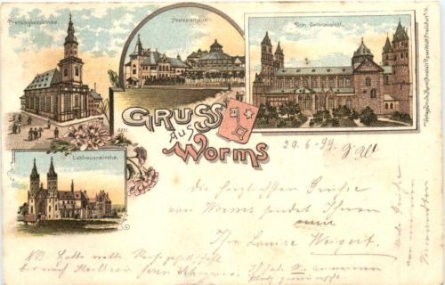 Gruss aus Worms - Litho