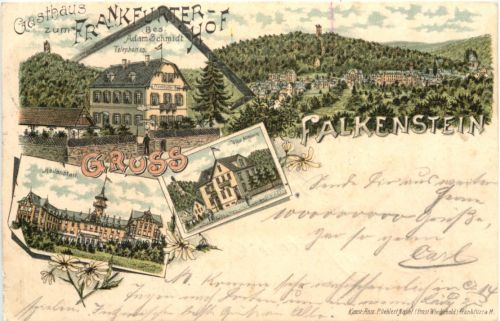 Gruss aus Falkenstein - Gasthaus zum Frankfurter Hof - Litho