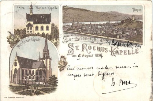 Bingen - Einweihung St. Rochus Kapelle 1895 - Litho