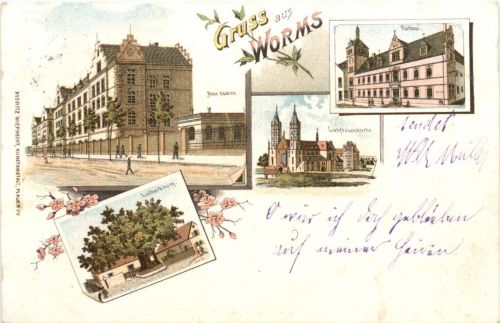 Gruss aus Worms - Litho