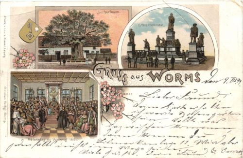 Gruss aus Worms - Litho