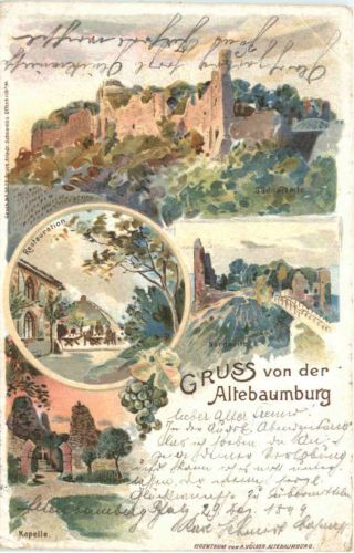 Gruss von der Altebaumburg - Litho