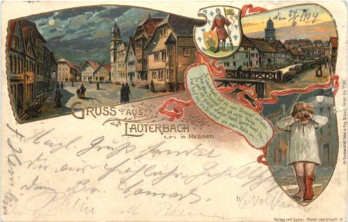 Gruss aus Lauterbach in Hessen - Litho