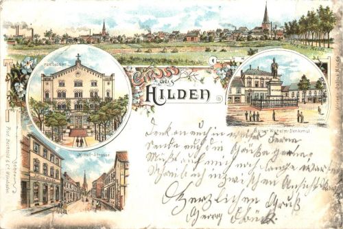 Gruss aus Hilden - Litho