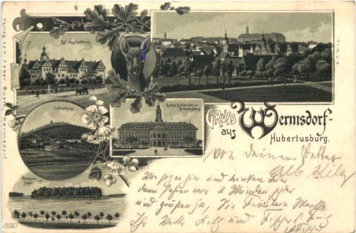 Gruss aus Wermsdorf Hubertusberg - Litho