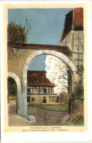 Pfarrhaus zu Kohren - Künstler J. Redlich - Frohburg