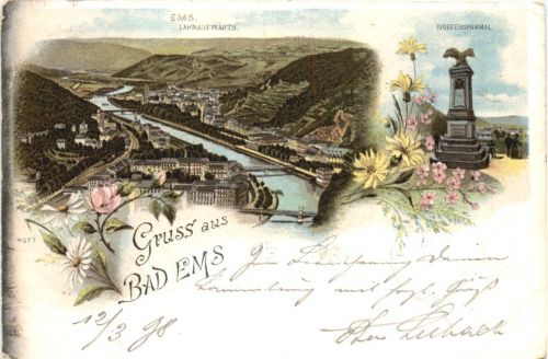 Gruss aus Bad Ems - Litho