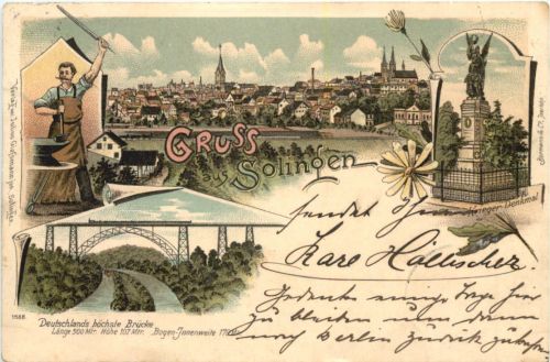 Gruss aus Solingen - Litho